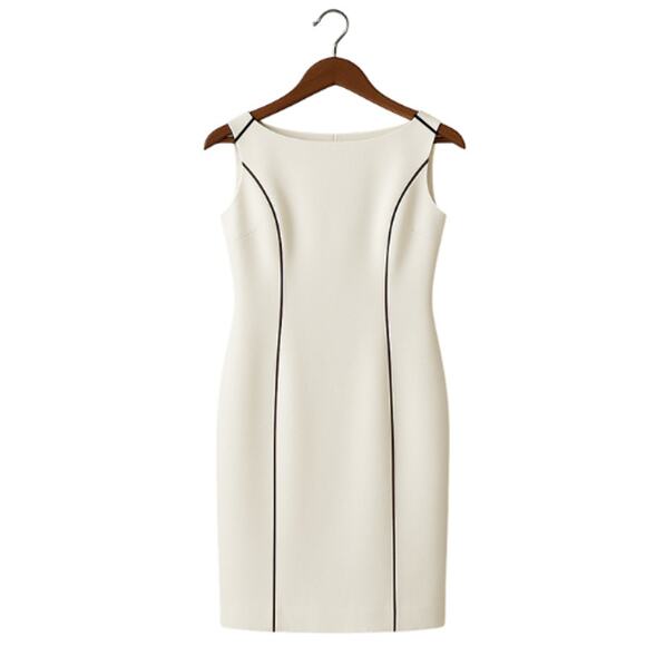 White House Black Market White Sheath Dress – EUC Size 6 - Picture 2 of 3